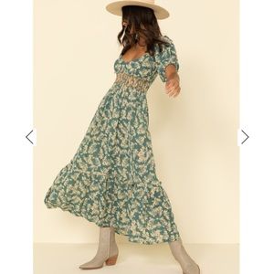 Free People Green Ellie Print Dress 🌿